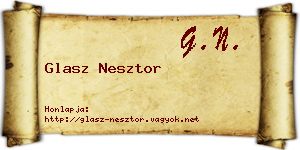 Glasz Nesztor névjegykártya